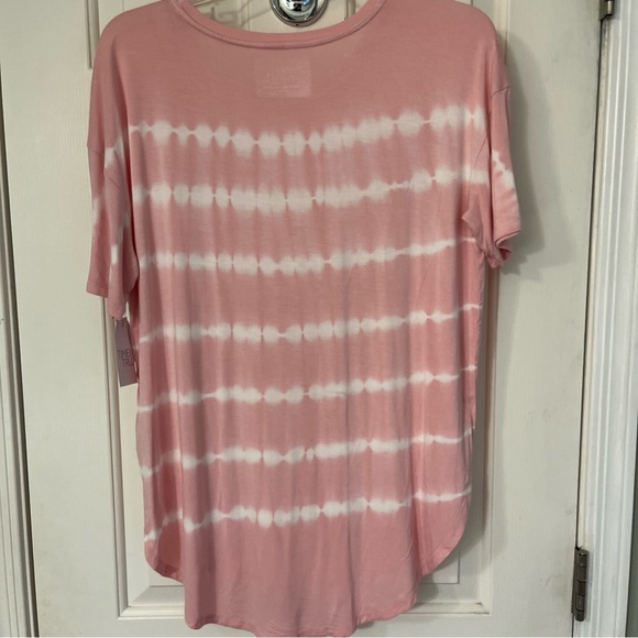 Time and Tru Women's Crewneck Solid & Tie-Dye Tunic Tee Size S (4-6) Dusty Rose - Picture 7 of 13